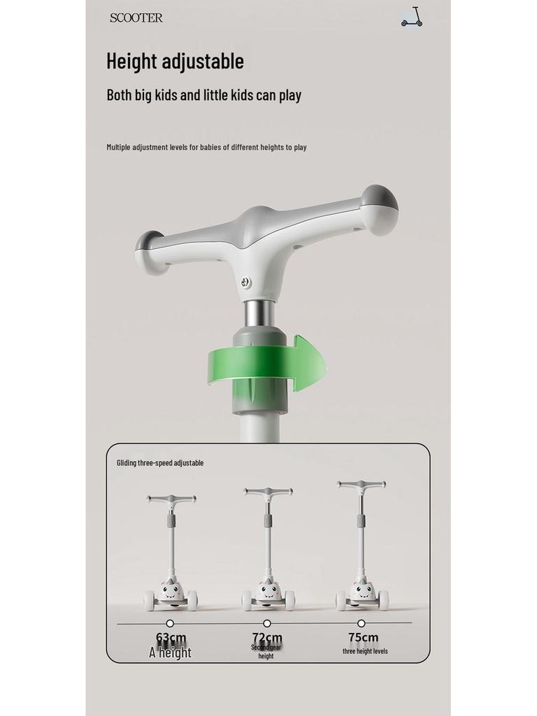 Детский складной самокат - Возраст 2-10 лет, для мальчиков и девочек