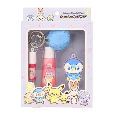 Блеск для губ Shobido Pokemon Poke Piece Charm с ароматом фиолетовой клубники и резиновым шармом Piplup Pokemon