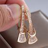 Креативные серьги-кольца на высоком каблуке с белым цирконом для женщин, винтажные, золотистого цвета, серьги-пряжки для ушей, свадебные украшения, подарок на День матери