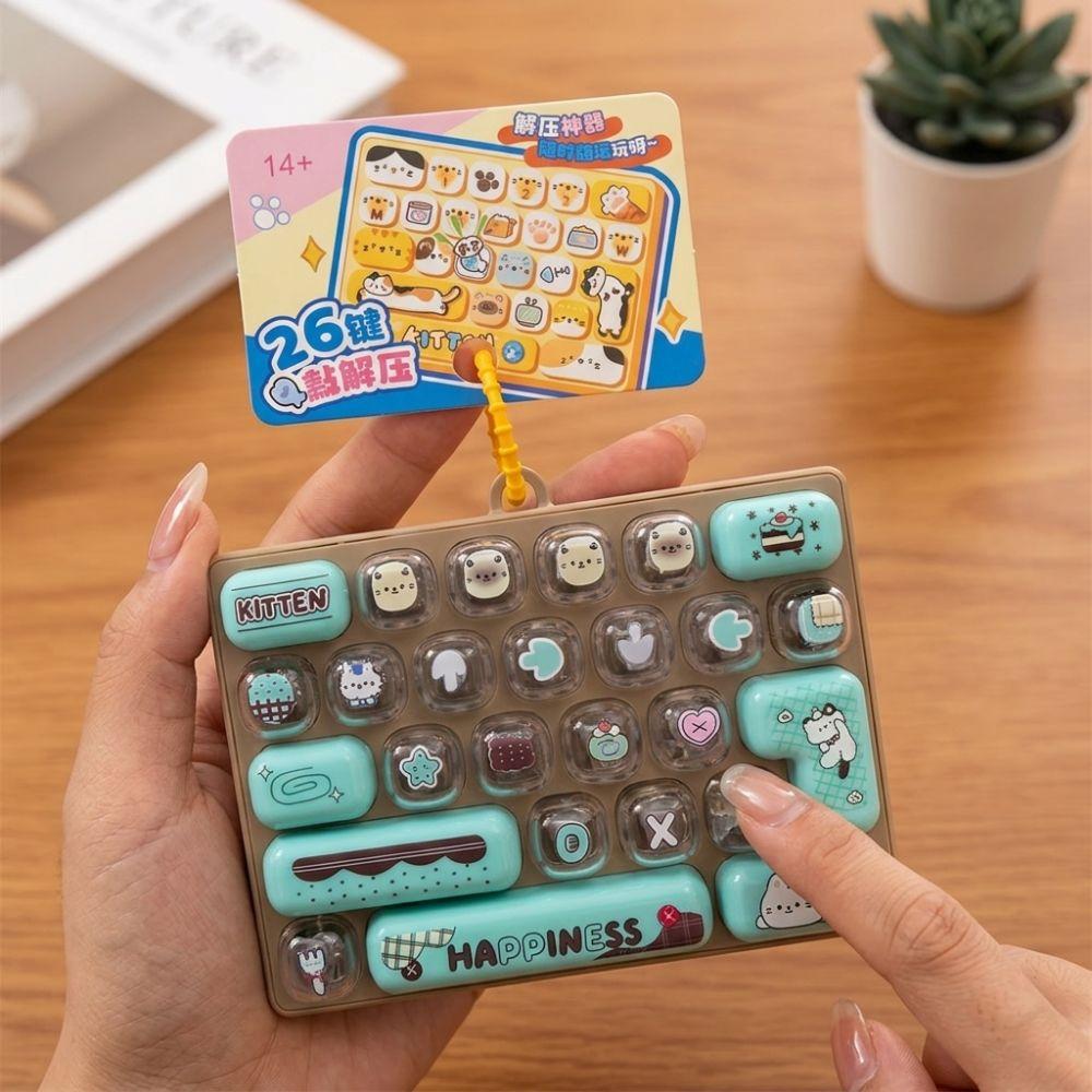 Clear Key Sounds Mechanical Fidget Keyboard Press-Type Mini Keyboard Charm Toy Backpack Pendant