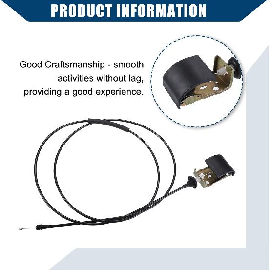 Hood/Release Cable for Ford for Ranger 1998-2011 for Ford Explorer Sport 2001-2003 / Hood Control Cable/Durable/Plastic / 1 Pcs/Black
