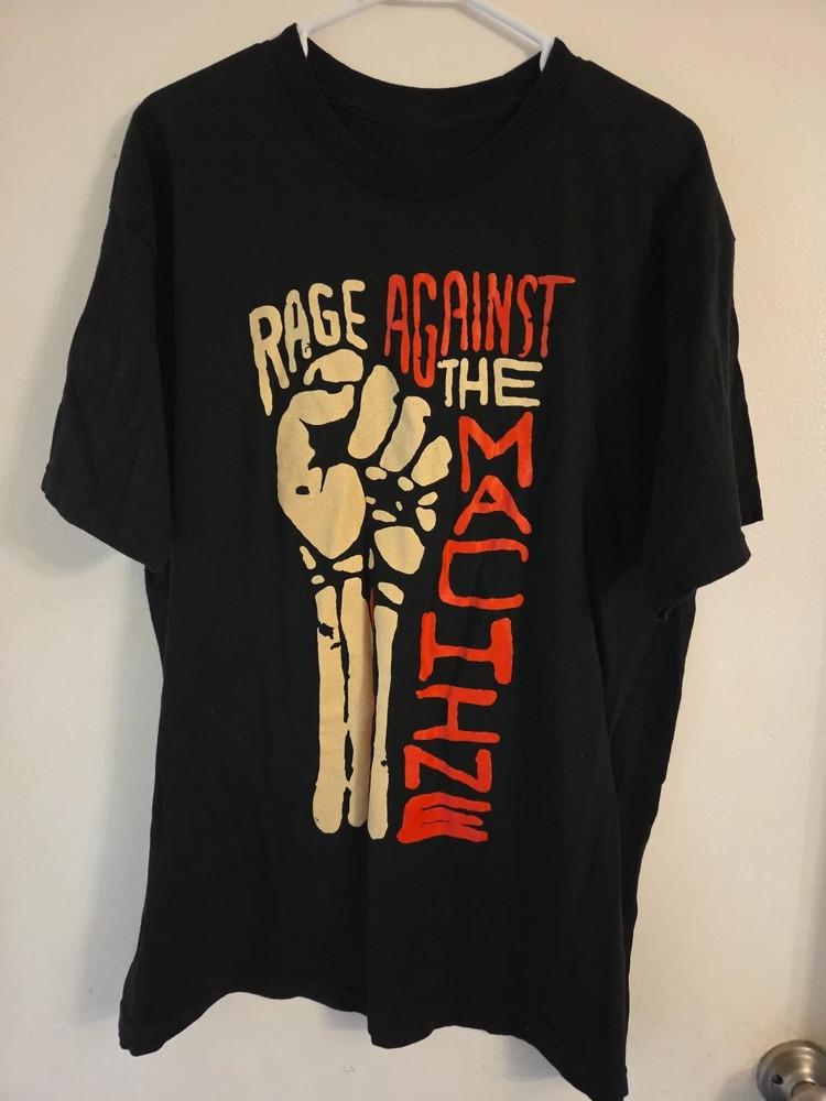 Ретро Rage Against The Machine Рука Вверх Музыка Хлопок Черная Футболка AG425 Унисекс Футболка