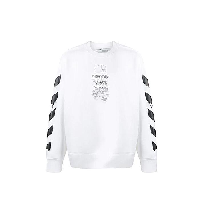 OFF WHITE Свитшоты Весна/Лето 20 Мужские Белые С Круглым Вырезом Средней Посадки Обычные OMBA037R20E300050110