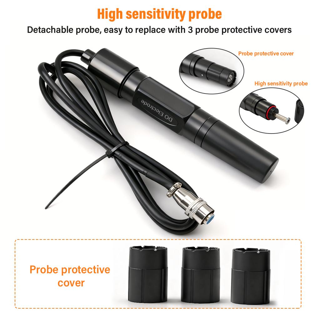 Portable Dissolved Oxygen Meter DO Tester with Replaceable Probe ATC 0-20mg/L Water Quality Analyzer for Aquaculture Hydroponics