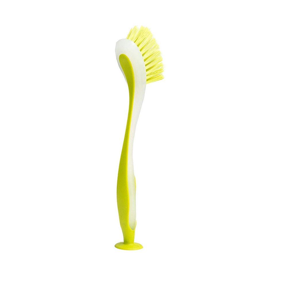 Suction Cup Dishwashing Brush Vertical Sink Cleaning Scrub Portable Pot Cleaning Brush  Kitchen