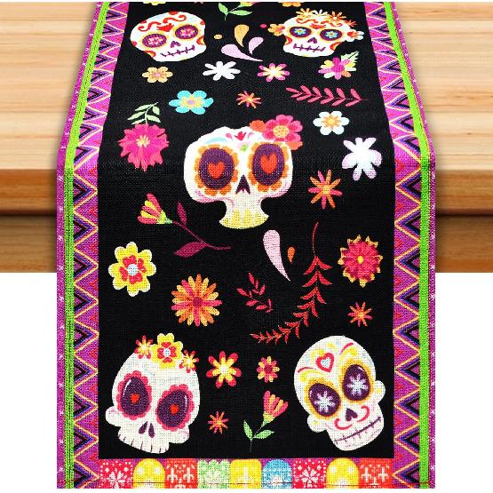 72 x 13 Inch Valentines Day Table Runner – Red and Pink Hearts with Love and XOXO Lettering, Polka Dot Heart Pattern for Dining Room, Kitchen, and