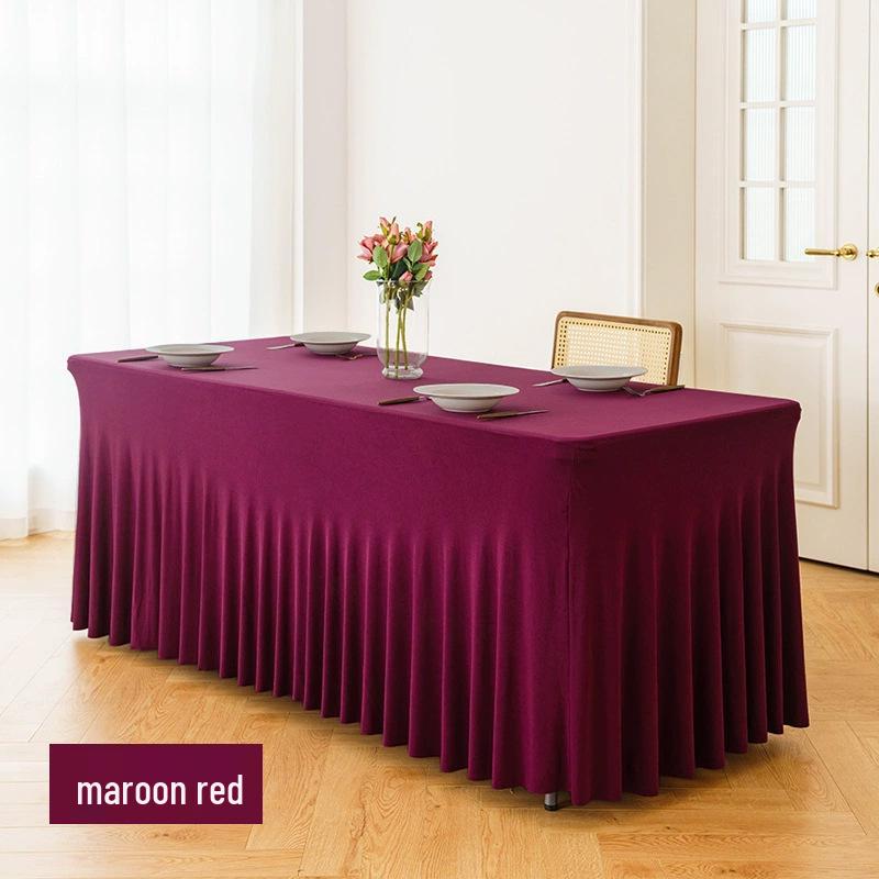 Эластичная скатерть для свадебного банкета, прямоугольная юбка 6 футов, для вечеринки в отеле