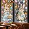 PVC Bunny Glass Electrostatic Film Cartoon Rabbit Happy Easter Bunny Decal  Glass Mirror