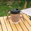 Elastic Cup Cover for Disposable Cups Plush Coffee Sleeve, Hand Strap Soft Insulated Holder, Cute Holder Women Retro Style Warmer Sleeve Autumn