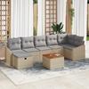 VidaXL 8-Piece Garden Sofa Set with Beige Cushions Poly Rattan 3359574