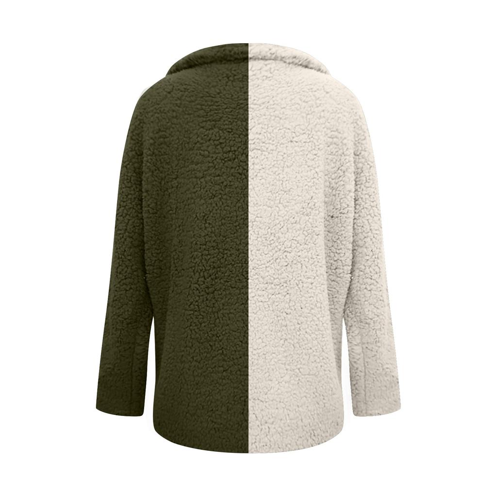 Women's Winter Casual Padded Thickened Suit Collar Button Lambswool Jacket Cardigan