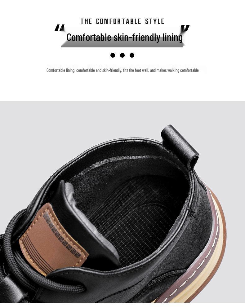 Мужские высокие водонепроницаемые нескользящие кеды для скейтбординга - модная осенняя повседневная обувь для подростков и студентов