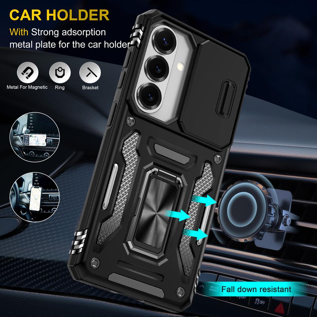 Anti-Slip Phone Case for Samsung Galaxy S26 Plus S25 Ultra S24 FE S22 S23 S21 Ultra A17 5G A56 A36 A16 Kickstand Ring Cover Bag