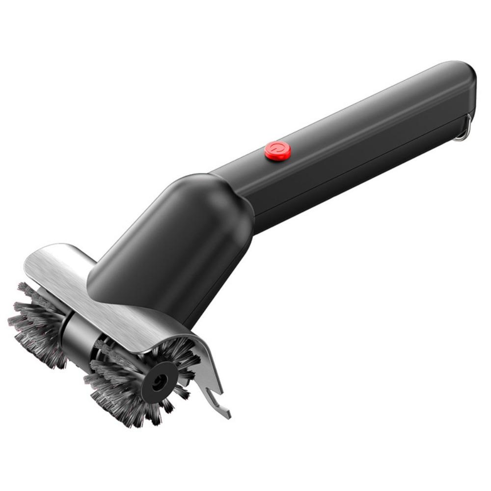 Stainless Steel Electric BBQ Cleaning Brush Double Wheel Roller Grill Brush  Household