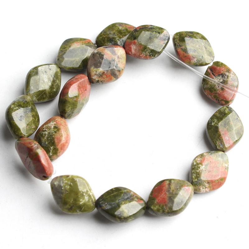 10x13 мм натуральный граненый камень ромбовидные бусины для изготовления ювелирных изделий DIY браслет 16 шт. бусины