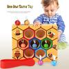 Wooden Early Education Beehive Game Color Sorting Clamp Bee To Hive Toy  Color Cognition