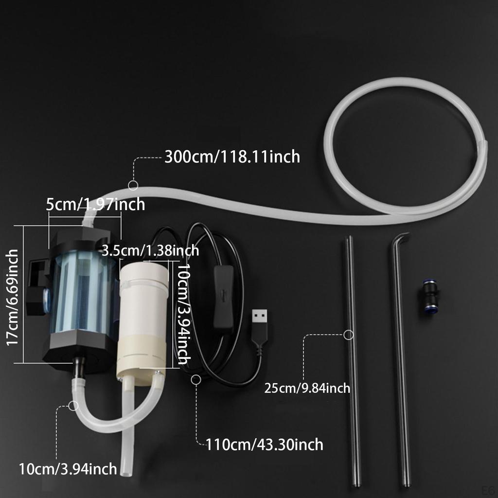 Aquarium Sand Cleaner Set Dirt and Waste Remover Easy Installation Strong Suction Washable USB Pump