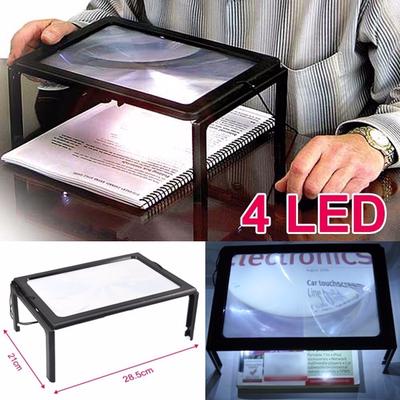 Гигантская большая лупа без помощи рук со светодиодной лупой для чтения и т. д.