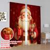 2pcs,2D plane printing Creative Curtains Santa and gifts Polyester Fabric (without rod) Art Deco Festive Use for Living Room,