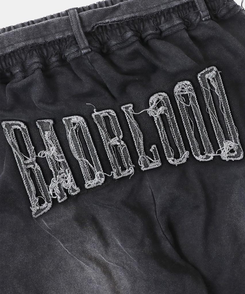 Спортивные штаны BADBLOOD с необработанным краем, выпуклые - Выстиранный черный