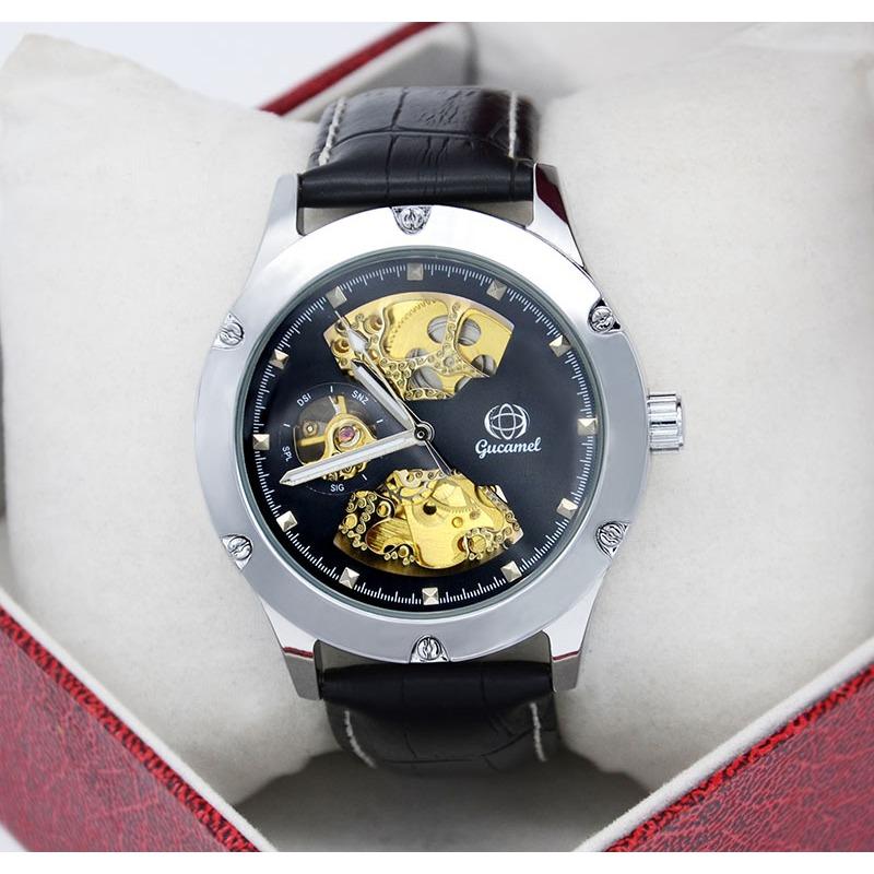 GUCAMEL Механические часы Мужские часы Перфорированные механические часы Деловые мужские часы