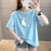Short-sleeved T-shirt Women's Summer Student Casual Cartoon Blouse Fashion Round Neck   Women's Clothing