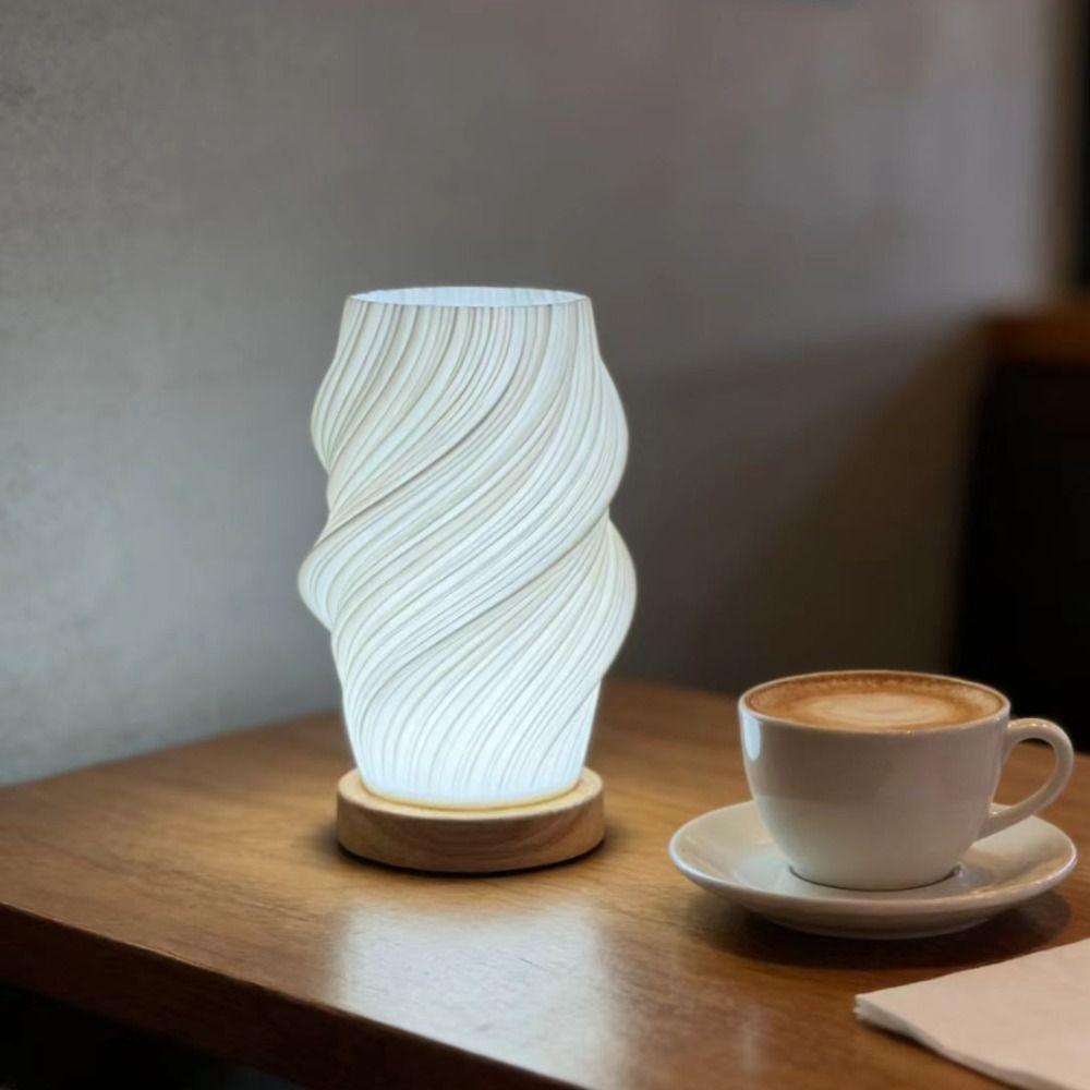 LED Desk Lamp Tri Color Night Light Cream Style Reading Lamp Coffee Shop