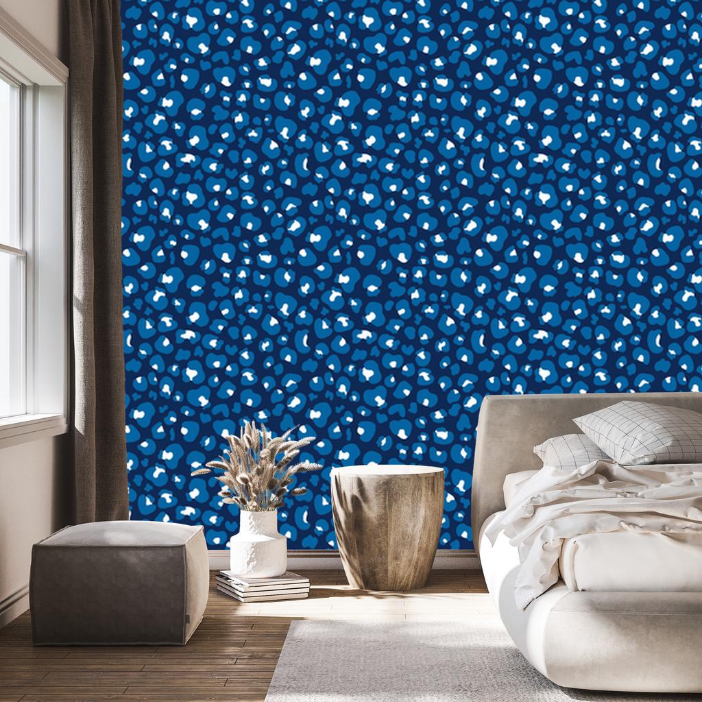 Blue and purple leather wallpaper, blue, navy blue and azure, 50x1000