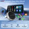 Мини-адаптер CarlinKit 5.0 Ultra 3 Беспроводной адаптер Беспроводной CarPlay Android Auto Для штатного разъема автомобиля Plug & Play Wi-Fi Bluetooth Автоматическое подключение