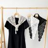 White Lace Shawl Cape Flower Scarves Elegant Lace Triangle Scarf  Summer