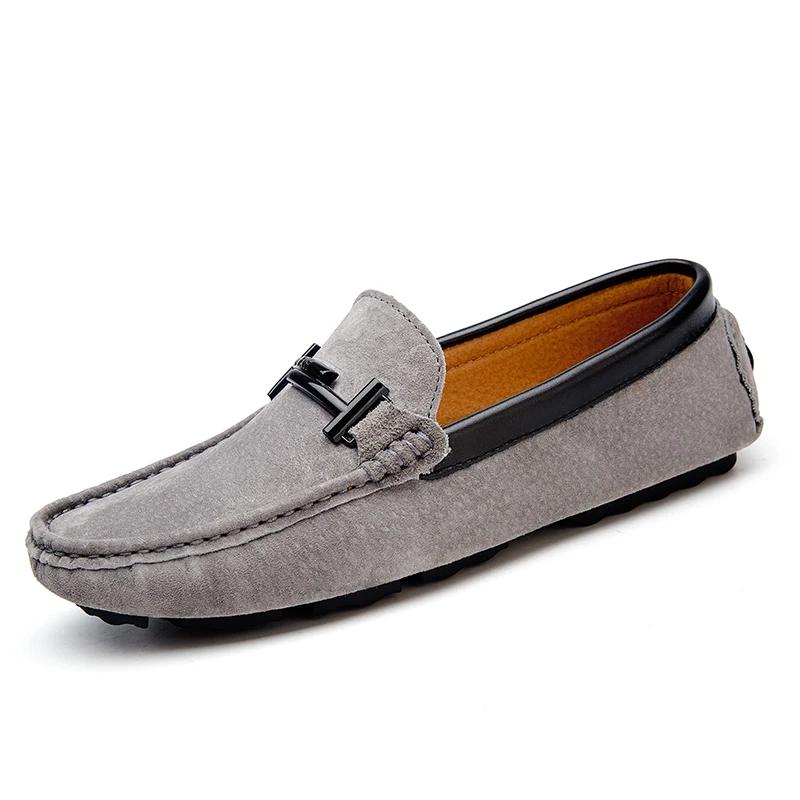 Summer Men's Suede Loafers Comfortable Man Flats Casual Mens Shoes Men Breathable Slip-On Soft Leather Driving Shoes for Men