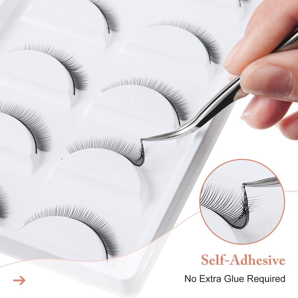 5/15 Pairs Training False Lashes False Eyelash Extension Practice Lashes Beginners Self Adhesive Lash Strips Eye Makeup Tools