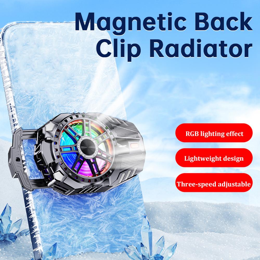 Перезаряжаемый вентилятор рассеивания тепла для мобильного телефона, универсальный игровой радиатор охлаждения с задним зажимом для iPhone, Samsung, Xiaomi, Huawei