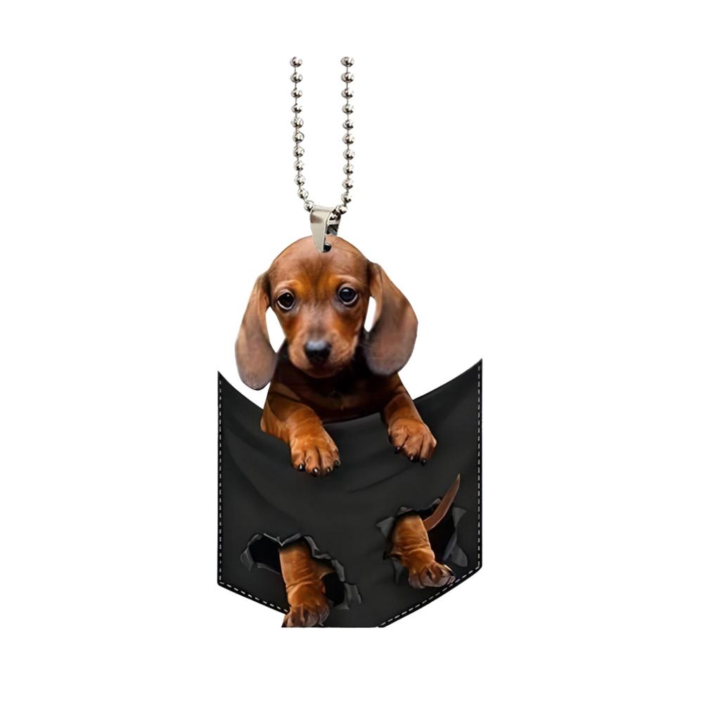 Креативная милая тканевая сумка щенок автомобиль зеркало заднего вида кулон рюкзак брелок аксессуары украшения для дома