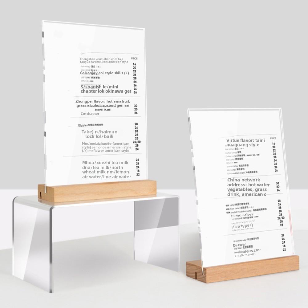 2 Uses Menu Paper Display Stand Highly Transparent Acrylic Table Number Holder  Restaurant