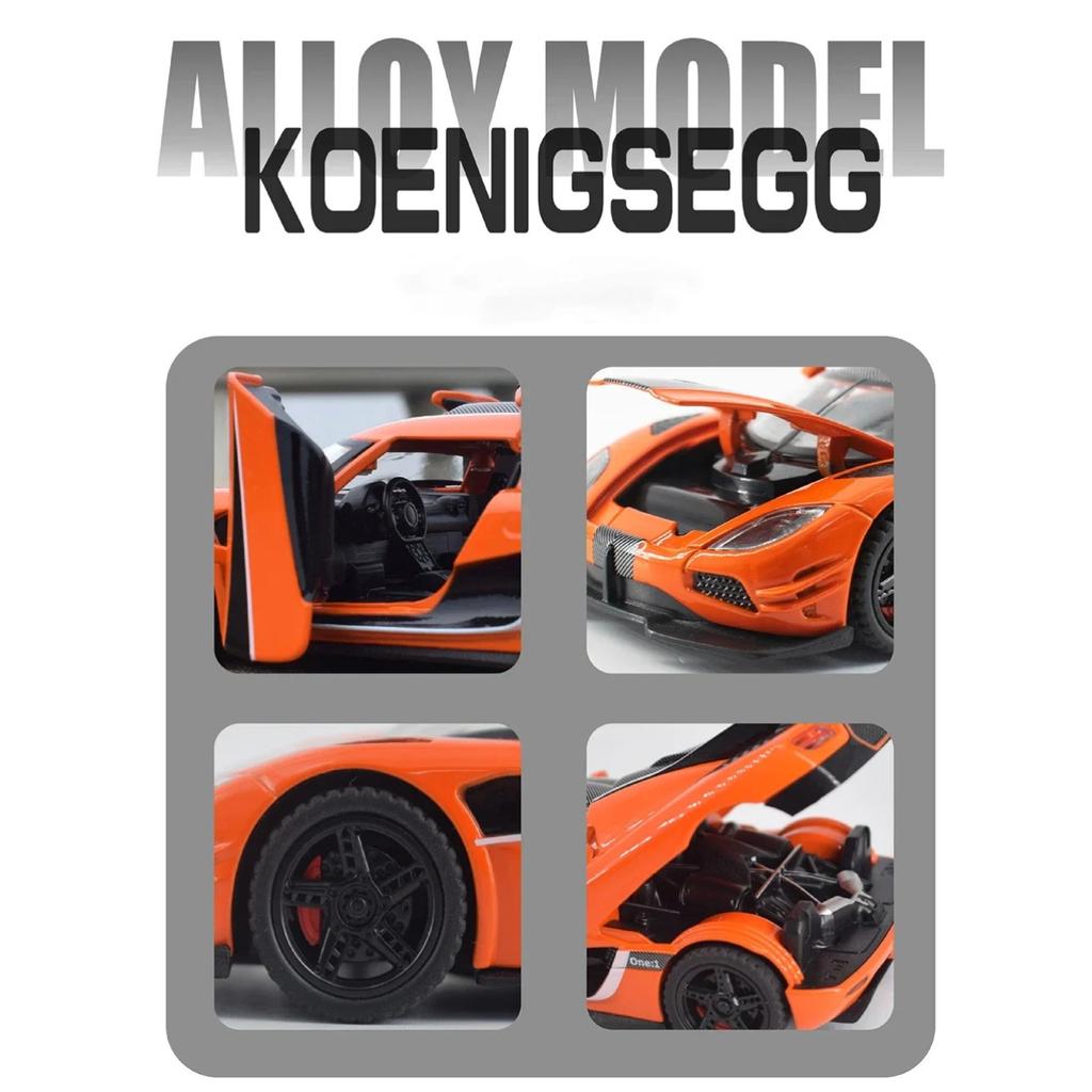 1/32 Koenigsegg ONE 1 литая спортивная модель автомобиля гоночные автомобили модель имитация звука и света детская игрушка подарок