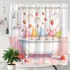 Whimsical Gnomes Shower Curtain - Playful Pastel Design, Durable Polyester, 12 Hooks,  Machine Washable, Elegant Bathroom Decor