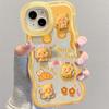 Кукла Медведь из сыра Подходит для чехла для мобильного телефона Apple 16PROMAX 15 Невидимый двойной кронштейн 14 Милый нишевый противоударный