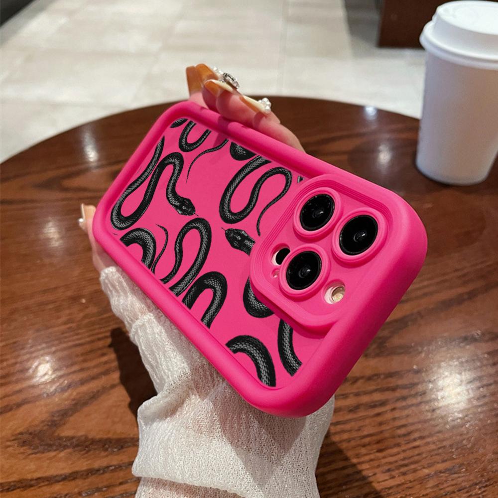 N72, черные, золотые, змеиные, мягкие чехлы для телефонов с ангельскими глазками для iPhone 15, 14, 12, 11 Pro Max 13 mini 7 8 6S Plus XS Max XR SE, противоударный чехол-бампер