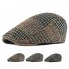 Autumn Winter Wool Gatsby Cap Men Beret Plaid Cap Newsboy Caps for Men British Vintage Painters Hats Flat Caps Ivy Hat Boina