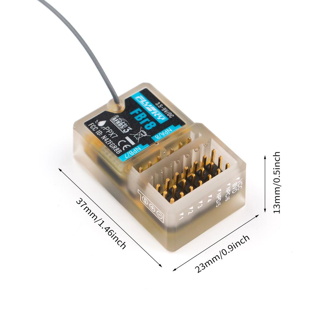 Flysky FBr8 2.4GHz 8CH Receiver AFHDS 3 System Supports Single Bidirectional Transmission PWM PPM i BUS2 S.BUS i BUS