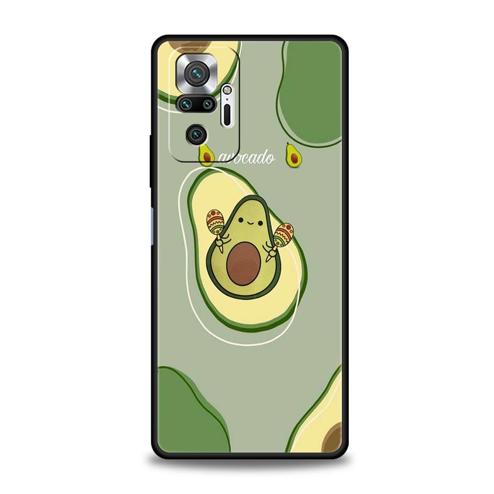 Cute Avocado Phone Case Cover for Redmi 14C 10C Note 15 14 13 12 10 11 K40 Pro Plus 5G Soft TPU Shell Shockproof Fundas Capa Bag