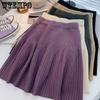 Women's Knitted Short Skirt A-line Knitted Skirt High Waist Knitted Skirt Autumn/Winter