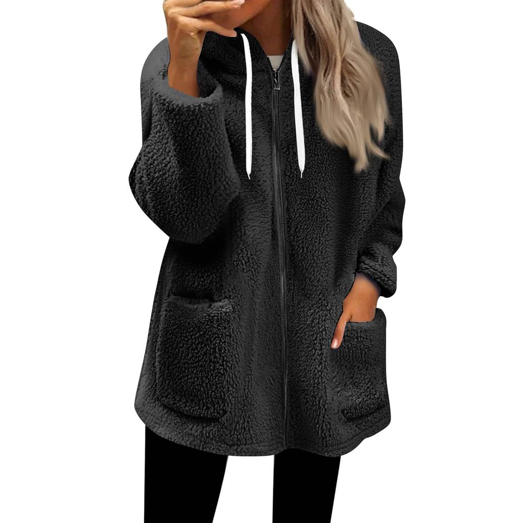 Women's Zip Up Hoodies Oversized Fleece Long Pullover Hooded Sweatshirts Casual Long Sleeve Fall Hoodie Jacket