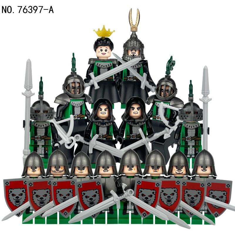 Medieval Black Eagle Knight Soldier Doll Building Blocks