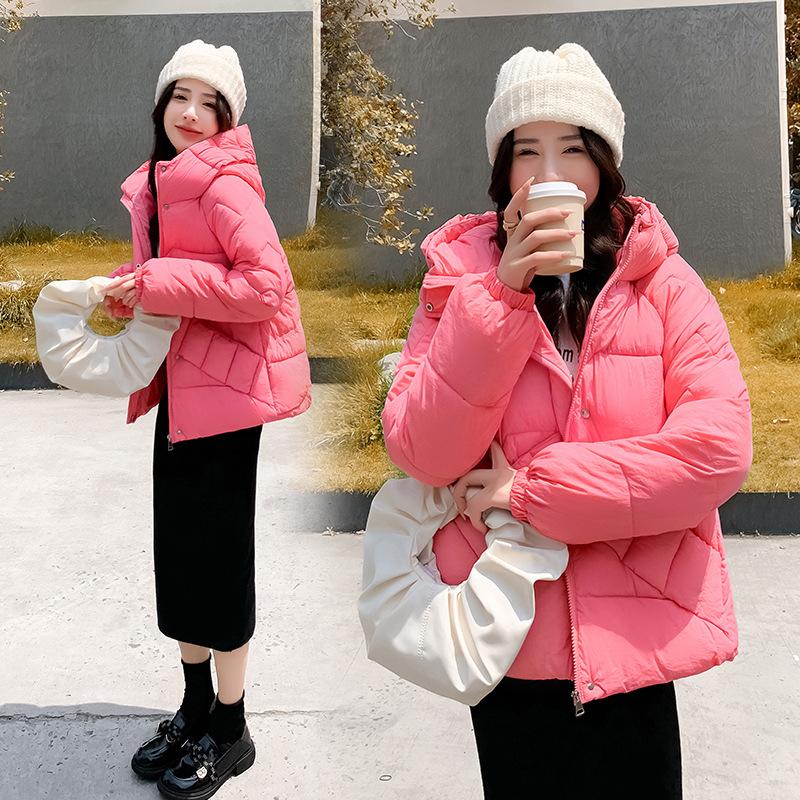 Женская зимняя хлопковая стеганая куртка с воротником на пуху, свободная толстая короткая хлопковая стеганая куртка