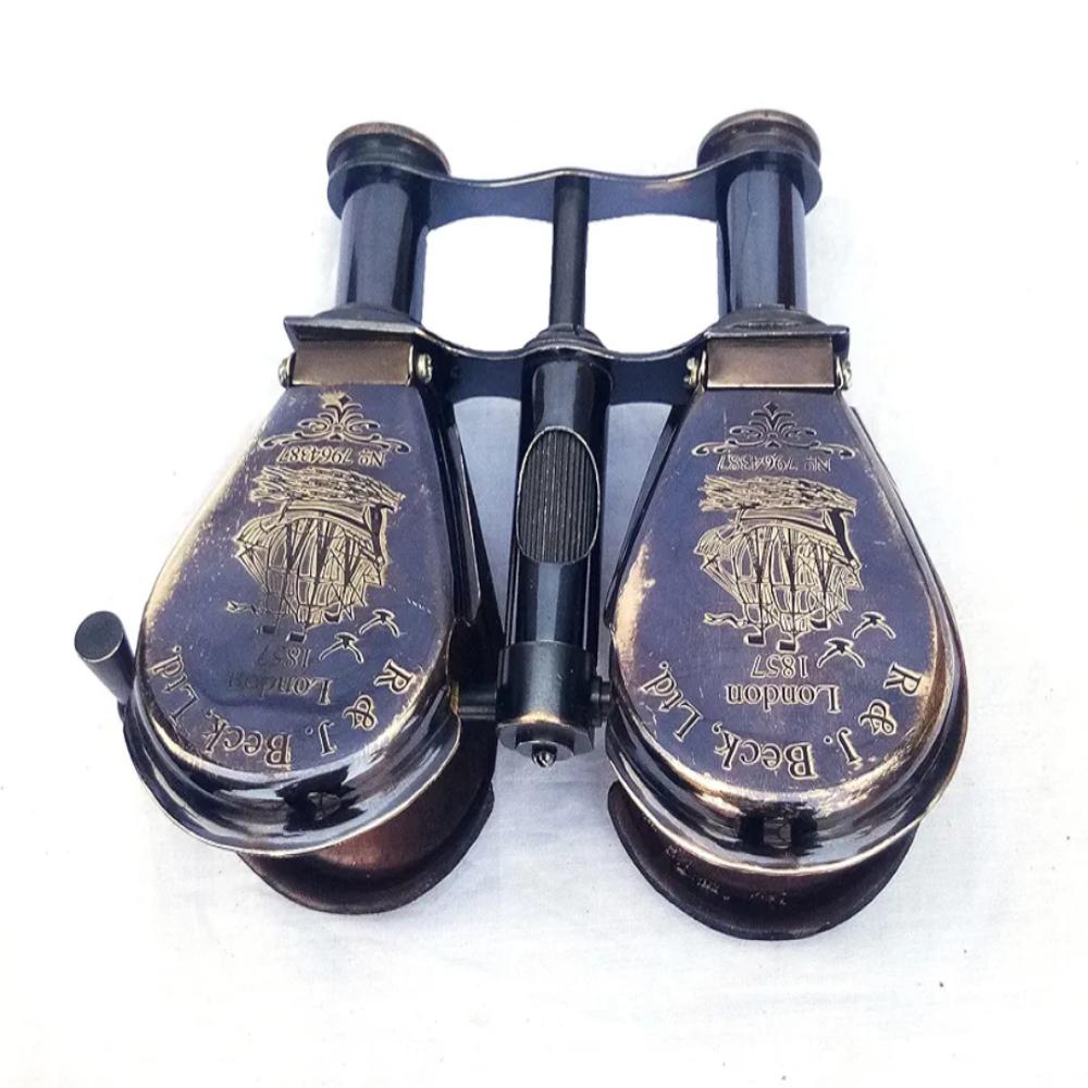 Старинный латунный морской подзорный бинокль – 10,16 см, черный, ручная реплика