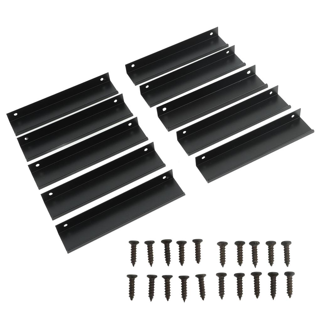 10PCS Aluminium Alloy Cabinet Edge Pull G Type Clasp Hidden Cabinet Handles for Kitchen Door Drawer Cabinet