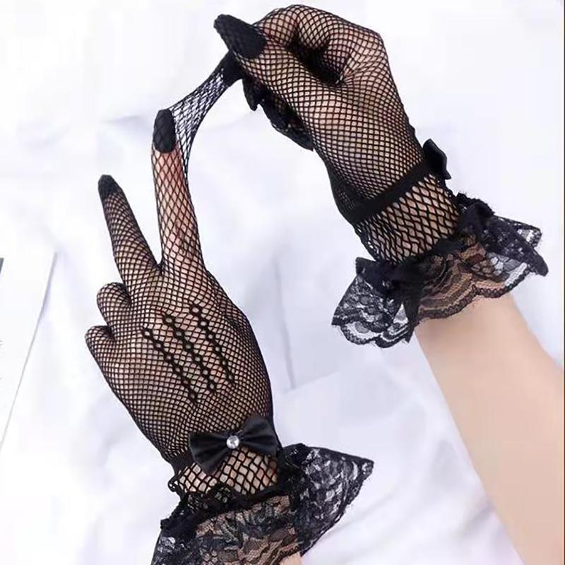 Ультратонкие солнцезащитные дышащие кружевные перчатки для невесты, свадебные этикетные сценические перчатки