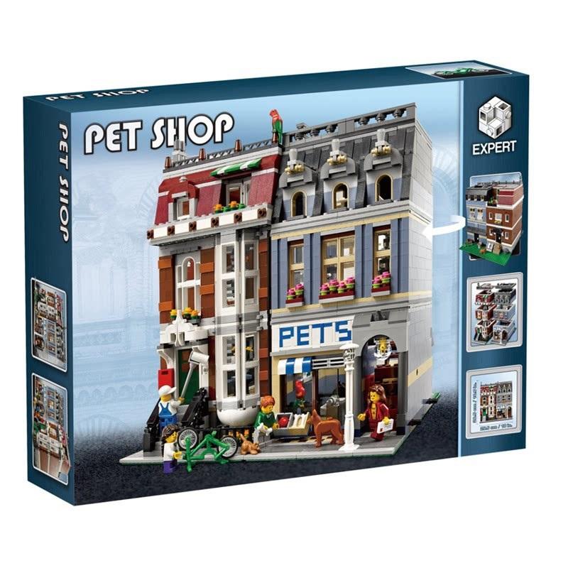 Совместимо с строительными блоками LEGO 10218 серия «Креативная уличная сцена» Магазин домашних животных сборные конструкторы